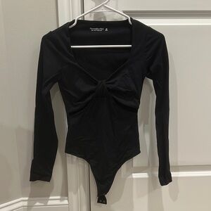 Black Abercrombie Long Sleeve Bodysuit